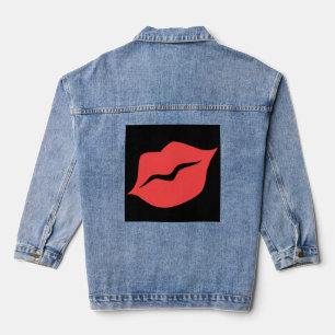 Red Lips  Denim Jacket
