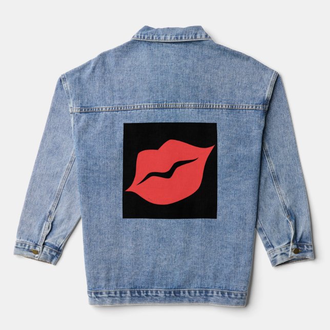 Red Lips  Denim Jacket (Back)