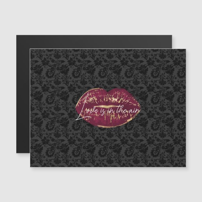Red Lips Kiss Black Floral (Front/Back)
