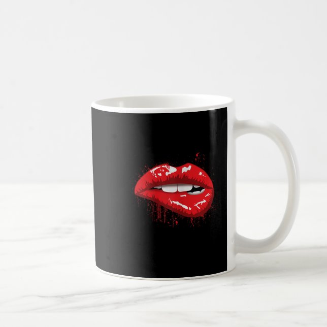Red Lips Kiss Girl T Shirt Birthday Christmas Gift Coffee Mug (Right)