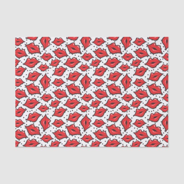 Red Lips Kiss Lipstick & Beauty Supply Distributor Tissue Paper (Front)