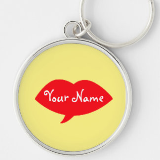 Red Lips Kiss Personalized Keychain
