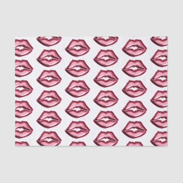 Red Lips Kiss  Tissue Paper (Front)