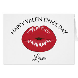 Red Lips Kiss Valentine's Day  Card