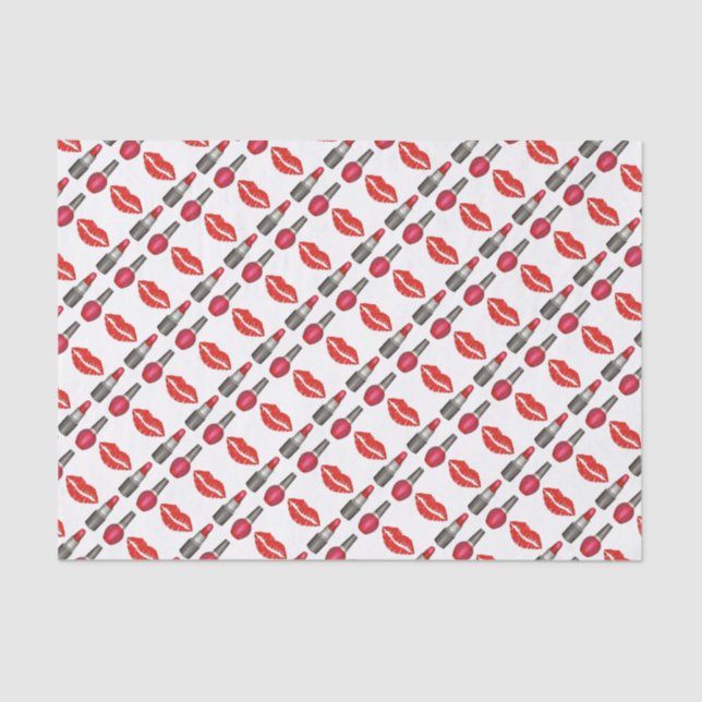 Red Lips Lipstick Nail Polish Beauty Makeup Tissue Tissue Paper (Front)