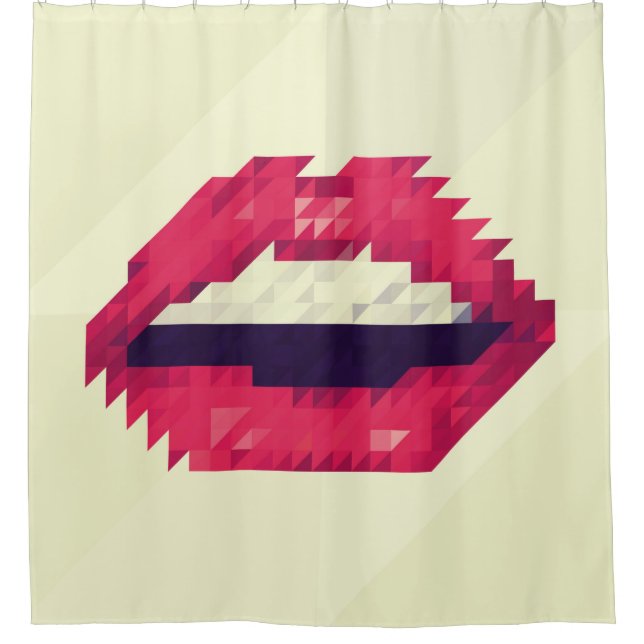 Red lips made of small triangles, pixelshipster,pi (Front)