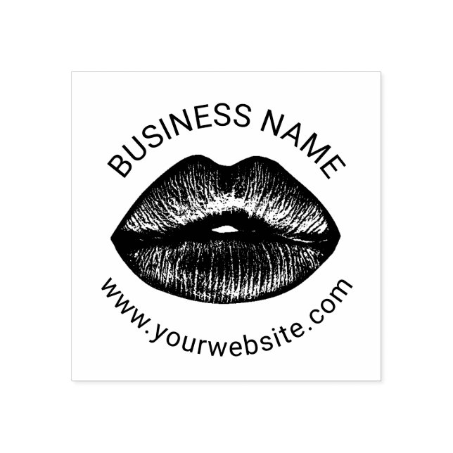 Red Lips Makeup Artist Beauty Salon Business Rubber Stamp (Imprint)
