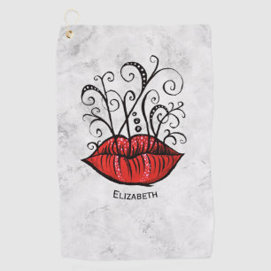 Red Lips Makeup Artist Name Golf Towel