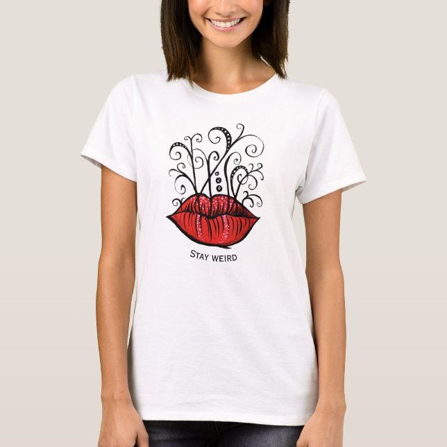 Red Lips Makeup Artist Name T-Shirt (Front)