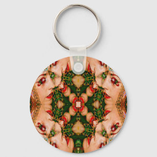 Red Lips Mandala Keychain