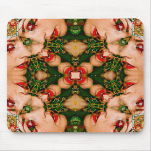 Red Lips Mandala Mouse Pad