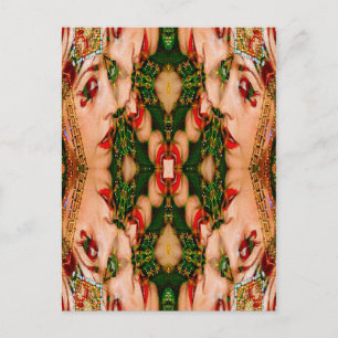 Red Lips Mandala Postcard
