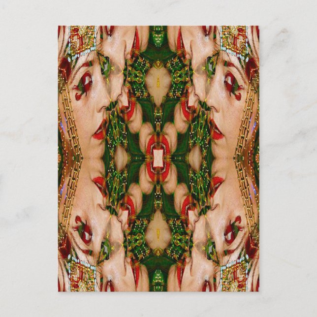 Red Lips Mandala Postcard (Front)