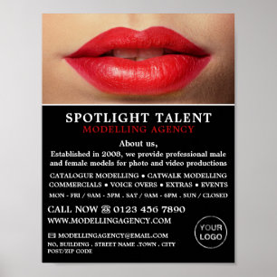 Red Lips, Modelling Agency, Model Agent Advert Poster