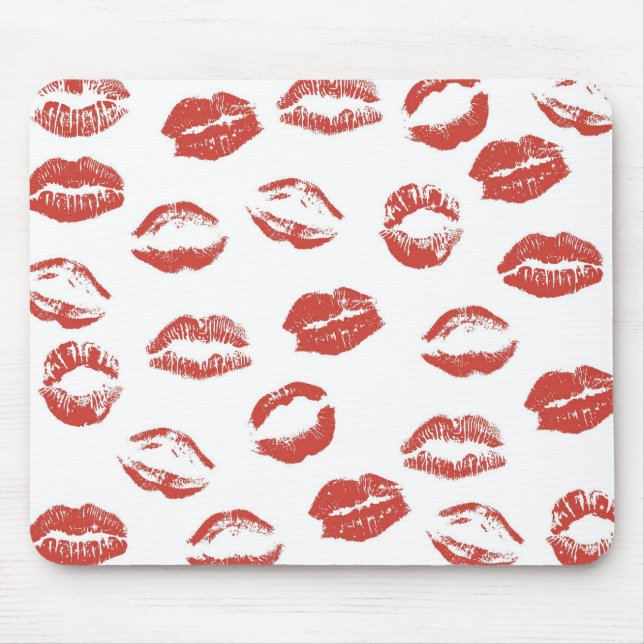 Red Lips Mouse Pad (Front)