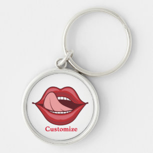 Red Lips Open Mouth Thunder_Cove  Keychain