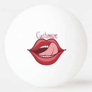 Red Lips Open Mouth Thunder_Cove  Ping Pong Ball