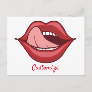 Red Lips Open Mouth Thunder_Cove Postcard