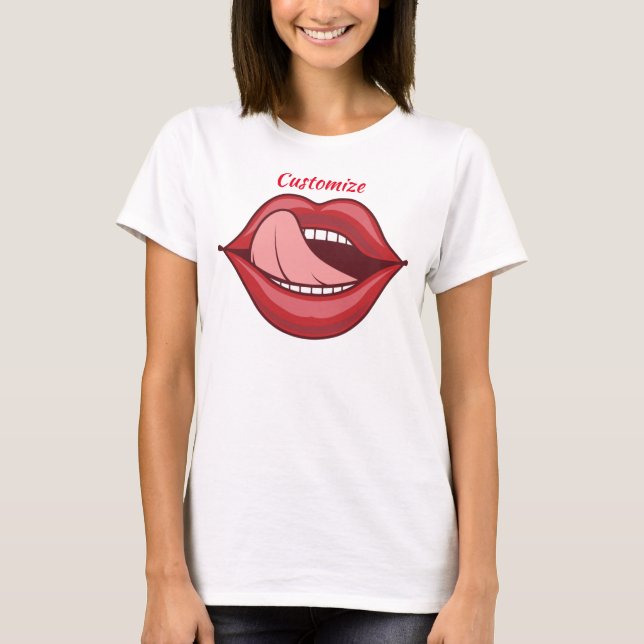 Red Lips Open Mouth Thunder_Cove T-Shirt (Front)