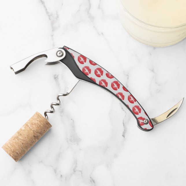 Red Lips, Pattern Of Lips, Red Lipstick, Kiss Corkscrew (Front)