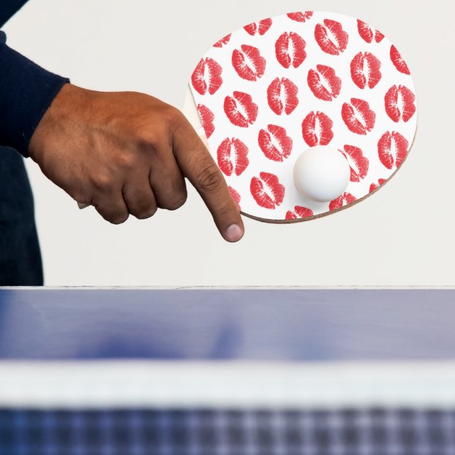 Red Lips, Pattern Of Lips, Red Lipstick, Kiss Ping Pong Paddle (Insitu)