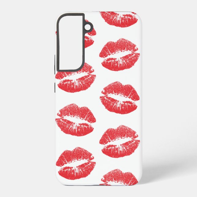 Red Lips, Pattern Of Lips, Red Lipstick, Kiss Samsung Galaxy S22+ Case (Back)
