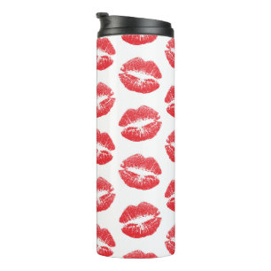 Red Lips, Pattern Of Lips, Red Lipstick, Kiss Thermal Tumbler