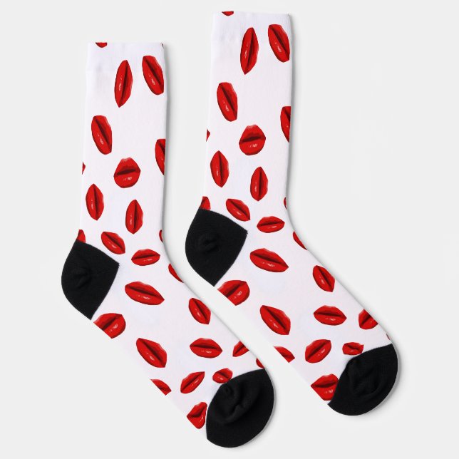 Red Lips Pattern Socks (Right)