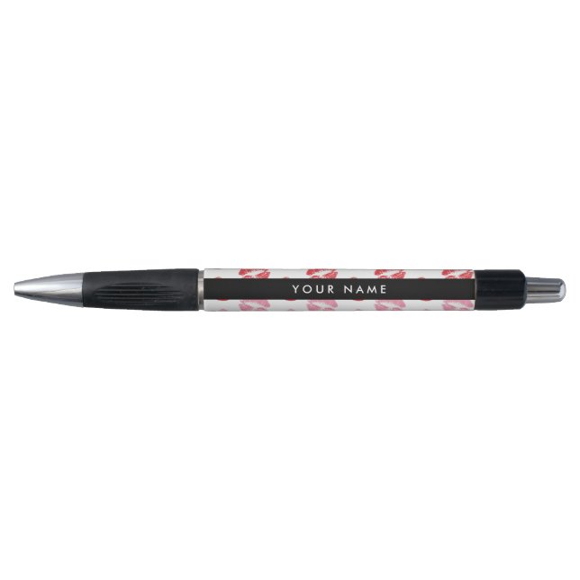 Red Lips, Pink Lips, Kiss, Your Name, Personalise Pen (Front)
