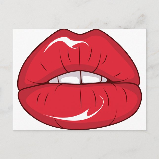 Red Lips Postcard (Front)