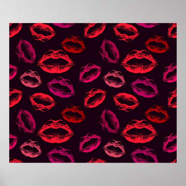 Red lips print seamless pattern (Front)