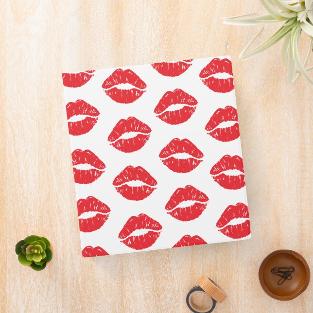 Red Lips, Red Lipstick, Kiss, Pattern Of Lips Binder (In Situ)