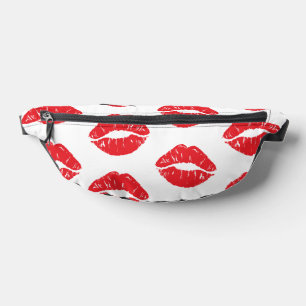 Red Lips, Red Lipstick, Kiss, Pattern Of Lips Fanny Pack