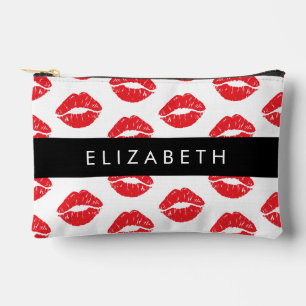 Red Lips, Red Lipstick, Pattern Of Lips, Your Name Accessory Pouch