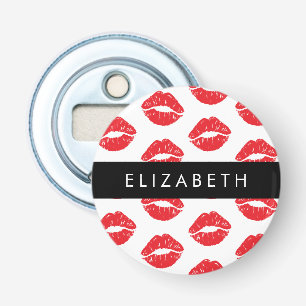 Red Lips, Red Lipstick, Pattern Of Lips, Your Name Bottle Opener
