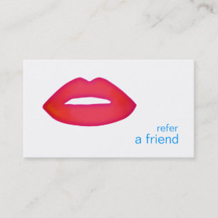 Red Lips Refer A Friend Coupon Salon Referral Card