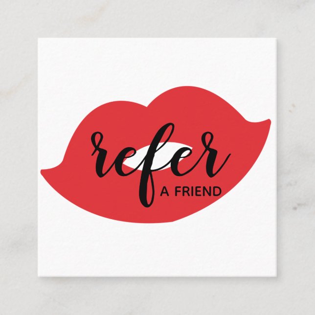 Red Lips Refer a Friend Referral Card (Front)