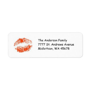 Red Lips Return Address Avery Label