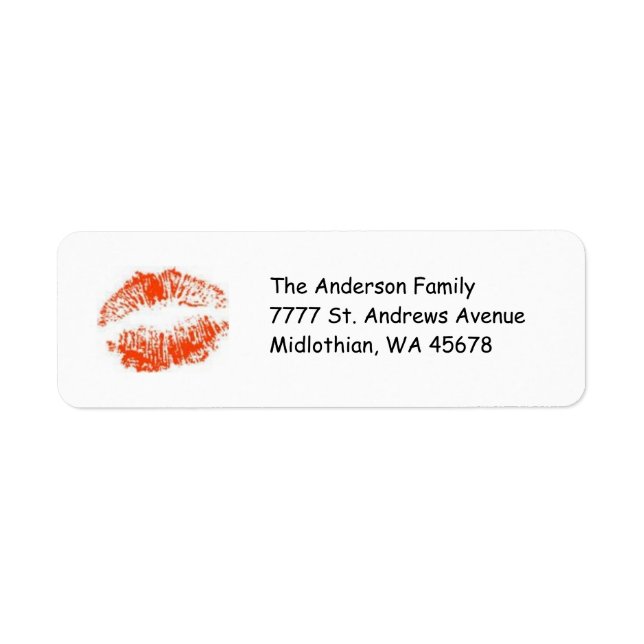 Red Lips Return Address Label (Front)