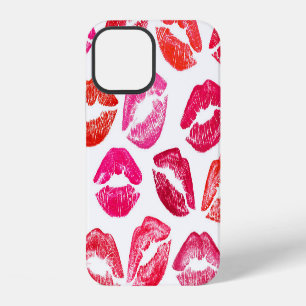 Red lips set, white background. iPhone 12 case