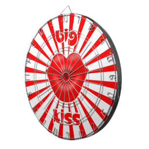 Red lips solar rays big kiss dartboard