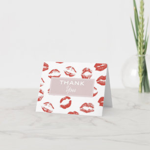 Red Lips Thank You Card