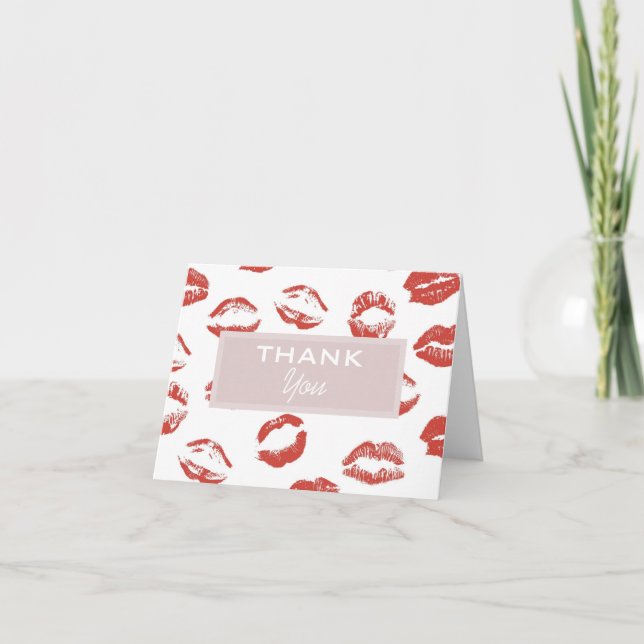 Red Lips Thank You Card (Front)