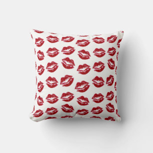 Red Lips Throw Pillow