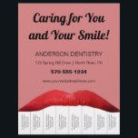 Red Lips White Teeth Dentist Office Tear Off Strip Flyer<br><div class="desc">Promote your dentist office or other dentistry services with this flyer. It features red lips and white "teeth" that also serve as tear off strips with your business info on them. Just use the template fields to easily personalize this flyer with all of your business information. You will need to...</div>