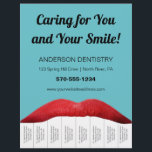 Red Lips White Teeth Dentist Office Tear Off Strip Flyer<br><div class="desc">Promote your dentist office or other dentistry services with this flyer. It features red lips and white "teeth" that also serve as tear off strips with your business info on them. Just use the template fields to easily personalize this flyer with all of your business information. You will need to...</div>