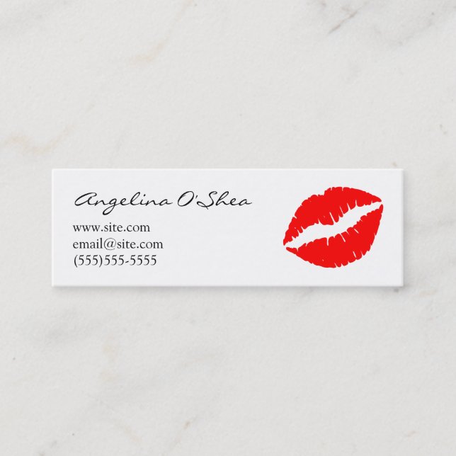 Red Lipstick Carte de visite maigre (Devant)