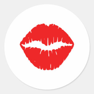 Red Lipstick Classic Round Sticker