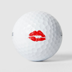 Red Lipstick Kiss Mark Golf Balls