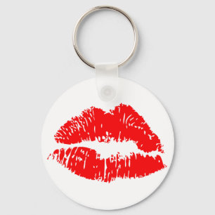 Red Lipstick Kiss Mark Keychain